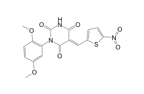 (5E)-1-(2,5-dimethoxyphenyl)-5-[(5-nitro-2-thienyl)methylene]-2,4,6(1H,3H,5H)-pyrimidinetrione