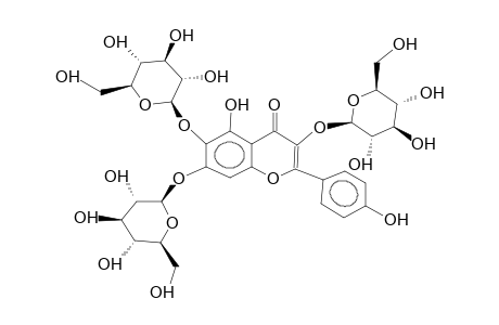 6-HYDROXYKAEMPFEROL-3,6,7-TRI-O-BETA-D-GLUCOPYRANOSIDE