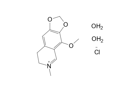 7,8-dihydro-4-methoxy-6-methyl-1,3-dioxolo[4,5-g]isoguinolinium chloride, dihydrate