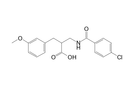 alpha-[(p-chlorobenzamido)methyl] -m-methoxyhydrocinnamic acid