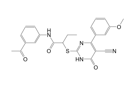 N-(3-acetylphenyl)-2-{[5-cyano-4-(3-methoxyphenyl)-6-oxo-1,6-dihydro-2-pyrimidinyl]sulfanyl}butanamide