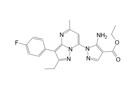 1H-pyrazole-4-carboxylic acid, 5-amino-1-[2-ethyl-3-(4-fluorophenyl)-5-methylpyrazolo[1,5-a]pyrimidin-7-yl]-, ethyl ester