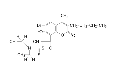 6-bromo-3-butyl-7-hydroxy-8-(2-mercaptopropionyl)-4-methylcoumarin, 8-(diethyldithiocarbamate)