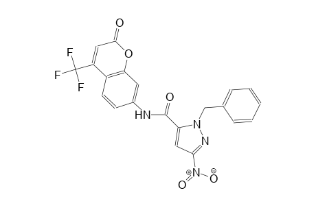 1-benzyl-3-nitro-N-[2-oxo-4-(trifluoromethyl)-2H-chromen-7-yl]-1H-pyrazole-5-carboxamide