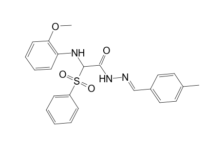 2-(benzenesulfonyl)-2-(2-methoxyanilino)-N-[(E)-(4-methylphenyl)methylideneamino]acetamide