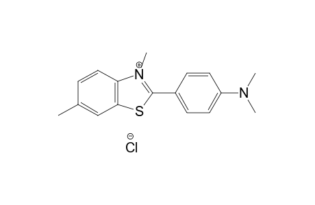 3,6-dimethyl-2-[p-(dimethylamino)phenyl]benzpthiazolium chloride