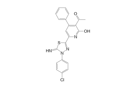 1-(6-(4-(4-Chlorophenyl)-4,5-dihydro-5-imino-1,3,4-thiadiazol-2-yl)-2-hydroxy-4-phenylpyridin-3-yl)ethanone