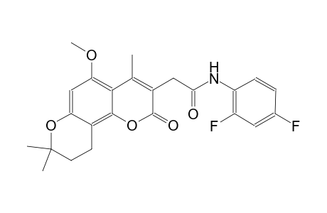 N-(2,4-difluorophenyl)-2-(5-methoxy-4,8,8-trimethyl-2-oxo-2,8,9,10-tetrahydropyrano[2,3-f]chromen-3-yl)acetamide