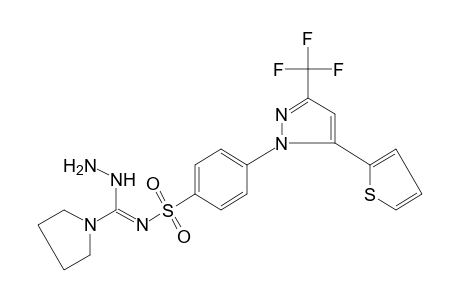 N-{{p-[5-(2-thienyl)-3-(trifluoromethyl)pyrazol-1-yl]phenyl}sulfonyl}-1-pyrrolidinecarboximidic acid, hydrazide