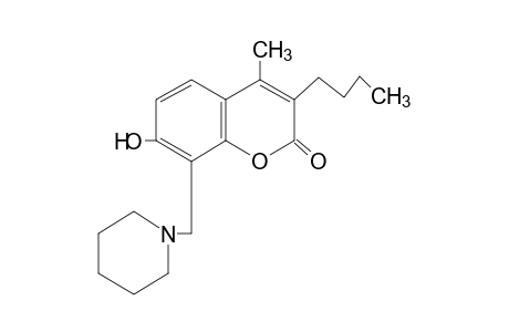 3-Butyl-7-hydroxy-4-methyl-8-(piperidinomethyl)coumarin