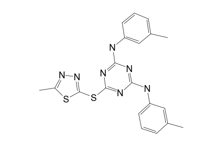 2-N,4-N-bis(3-methylphenyl)-6-[(5-methyl-1,3,4-thiadiazol-2-yl)sulfanyl]-1,3,5-triazine-2,4-diamine