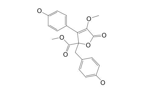 Methyl 3-(4-hydroxyphenyl)-2-[(4-hydroxyphenyl)methyl]-4-methoxy-5-oxofuran-2-carboxylate