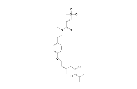 S-TRANS-METHYLGERAMBULLONE;S-TRANS-(E)-3-(METHYLSULPHONYL)-PROPENOIC-ACID-N-METHYL-PARA-(3,7-DIMETHYL-5-OXO-2,6-OCTADIENYLOXY)-PHENETHYLAMIDE