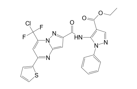 1H-pyrazole-4-carboxylic acid, 5-[[[7-(chlorodifluoromethyl)-5-(2-thienyl)pyrazolo[1,5-a]pyrimidin-2-yl]carbonyl]amino]-1-phenyl-, ethyl ester