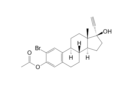 2-BROMO-17.ALPHA.-ETHYNYL-ESTRA-1,3,5(10)-TRIENE-3,17.BETA.-DIOL(3-ACETATE)