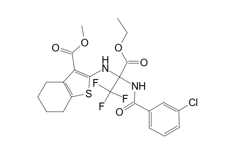 Methyl 2-([1-[(3-chlorobenzoyl)amino]-1-(ethoxycarbonyl)-2,2,2-trifluoroethyl]amino)-4,5,6,7-tetrahydro-1-benzothiophene-3-carboxylate