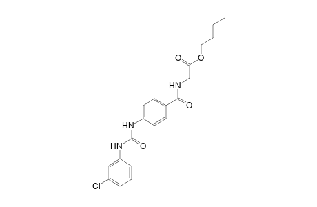 p-[3-(m-chlorophenyl)ureido]hippuric acid, butyl ester