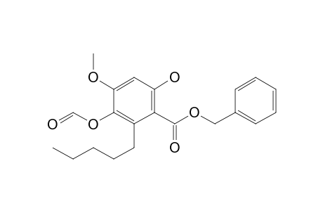 Benzoic acid, 3-(formyloxy)-6-hydroxy-4-methoxy-2-pentyl-, phenylmethyl ester