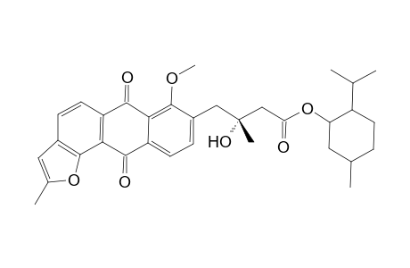 (-)-menthyl (3R)-3-hydroxy-4-(7'-methoxy-2'-methyl-6',11'-dioxo-6',11'-dihydroanthra[1',2'-b]furan-8'-yl)-3-methylbutanoate