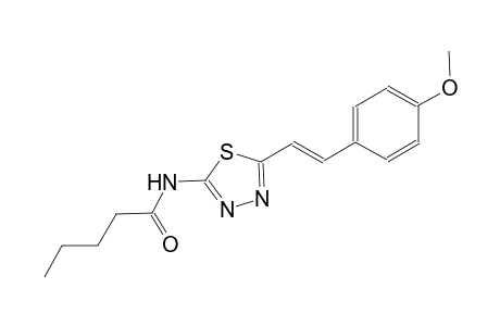 N-{5-[(E)-2-(4-methoxyphenyl)ethenyl]-1,3,4-thiadiazol-2-yl}pentanamide