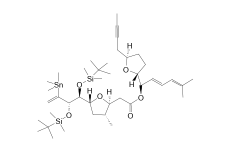 (S,E)-1-((2R,5R)-5-(but-2-yn-1-yl)tetrahydrofuran-2-yl)-5-methylhexa-2,4-dien-1-yl 2-((2S,3R,5R)-3-methyl-5-((5S,6S)-2,2,3,3,8,8,9,9-octamethyl-6-(1-(trimethylstannyl)vinyl)-4,7-dioxa-3,8-disiladecan-5-yl)tetrahydrofuran-2-yl)acetate