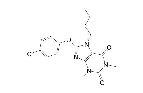 8-(4-Chloranylphenoxy)-1,3-dimethyl-7-(3-methylbutyl)purine-2,6-dione