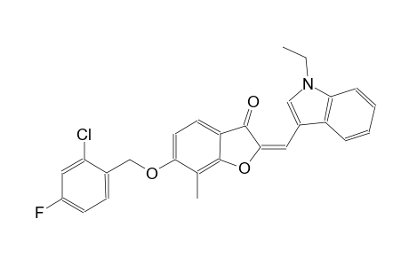 3(2H)-benzofuranone, 6-[(2-chloro-4-fluorophenyl)methoxy]-2-[(1-ethyl-1H-indol-3-yl)methylene]-7-methyl-, (2E)-