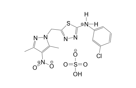 N-(3-chlorophenyl)-5-[(3,5-dimethyl-4-nitro-1H-pyrazol-1-yl)methyl]-1,3,4-thiadiazol-2-aminium hydrogen sulfate