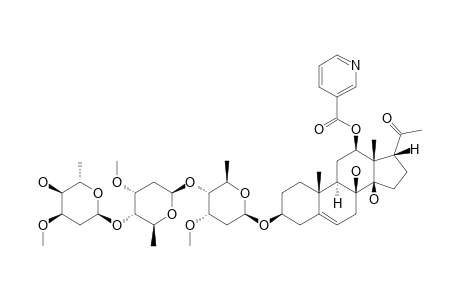 12-O-NICOTINOYLLINEOLON-3-O-ALPHA-L-CYMAROPYRANOSYL-(1->4)-BETA-D-CYMAROPYRANOSYL-(1->4)-BETA-D-CYMAROPYRANOSIDE