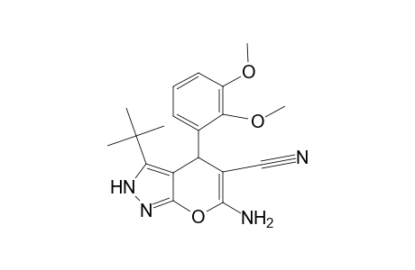 6-Amino-3-tert-butyl-4-(2,3-dimethoxyphenyl)-2,4-dihydropyrano[2,3-c]pyrazole-5-carbonitrile