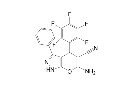 4H-Pyrazolo[5,4-b]oxine-5-carbonitrile, 6-amino-4-pentafluorophenyl-3-phenyl-