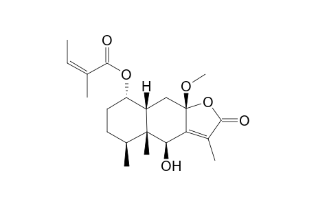 1.alpha.-(Angeloyloxy)-6.beta.-hydroxy-8.beta.-methoxy-10.beta.H-eremophil-7(11)-en-8.alpha.,12-olide