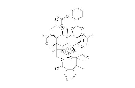 WILFORDININE-C;1-BETA-BENZOYL-2-BETA,5-ALPHA,7-BETA,8-BETA,11-PENTA-ACETOXY-3-ALPHA,15-[2'-HYDROXY-2',3'-DIMETHYL-3'-(3''-CARBOXY-4''-PYRIDYL)-PRO