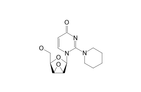 1-(2,3-o-Anhydro-.beta.-D-lyxofuranosyl)-2-piperidino-4-pyrimidone