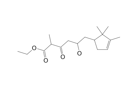 5-HYDROXY-2-METHYL-3-OXO-6-(2,2,3-TRIMETHYL-CYCLOPENT-3-ENYL)-HEXANOIC-ACID-ETHYLESTER