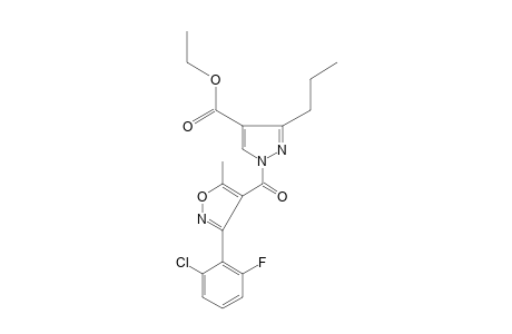 1-{[3-(2-chloro-6-fluorophenyl)-5-methyl-4-isoxazolyl]carbonyl}-3-propylpyrazole-4-carboxylic acid, ethyl ester