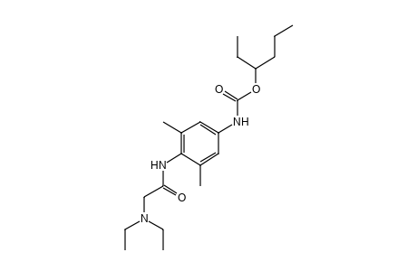 4-[2-(diethylamino)acetamido]-3,5-dimethylcarbanilic acid, 1-ethylbutyl ester