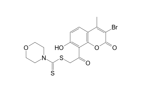 3-Bromo-7-hydroxy-8-(mercaptoacetyl)-4-methylcoumarin, 8-(4-morpholinecarbodithioate)