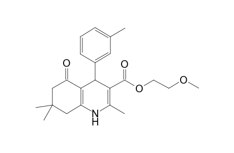 3-quinolinecarboxylic acid, 1,4,5,6,7,8-hexahydro-2,7,7-trimethyl-4-(3-methylphenyl)-5-oxo-, 2-methoxyethyl ester