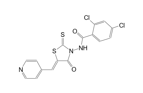 2,4-dichloro-N-[(5Z)-4-oxo-5-(4-pyridinylmethylene)-2-thioxo-1,3-thiazolidin-3-yl]benzamide