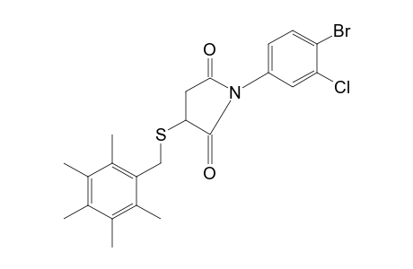 N-(4-bromo-3-chlorophenyl)-2-[(2,3,4,5,6-pentamethylbenzyl)thio]succinimide