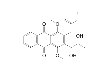 2-(1',2'-DIHYDROXYPROPYL)-3-(2''-ETHYLPROP-2''-ENYL)-1,4-DIMETHOXYANTHRAQUINONE