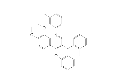 N-{(E)-[2-(3,4-dimethoxyphenyl)-4-(2-methylphenyl)-4H-chromen-3-yl]methylidene}-3,4-dimethylaniline