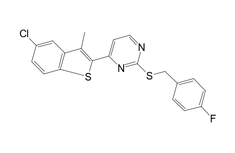 4-(5-chloro-3-methylbenzo[b]thien-2-yl)-2-[(p-fluorobenzyl)thio]pyrimidine