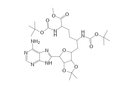 D-glycero-.beta.-D-allo-Decofuranuronic acid, 1-(6-amino-9H-purin-9-yl)-5,6,7,8,9-pentadeoxy-6,9-bis[[(1,1-dimethyl ethoxy)carbonyl]amino]-2,3-O-(1-methylethylidene)-, methyl ester