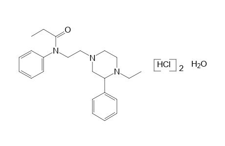N-[2-(4-ethyl-3-phenyl-1-piperazinyl)ethyl]propionanilide, dihydrochloride, hydrate