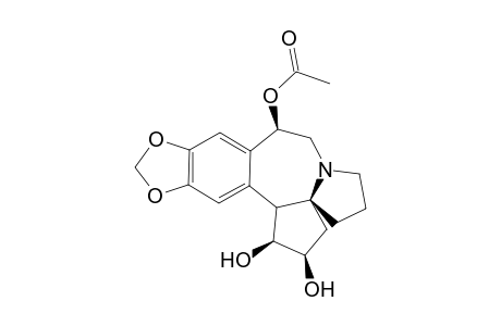 (1a-alpha,2alpha,3aS *,9-beta,14b-alpha)-(.+/-.)-9-Acetoxy- 1.2,3,5,6,8,9,14b-octahydro-4H-Cyclopenta[a][1,3]dioxolo[4,5-h][pyrrolo[2,1-b]3]benzazepine-1,2-diol