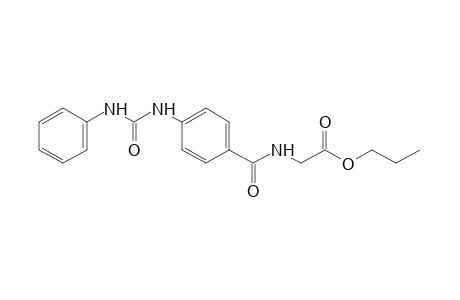 p-(3-phenylureido)hippuric acid, propyl ester
