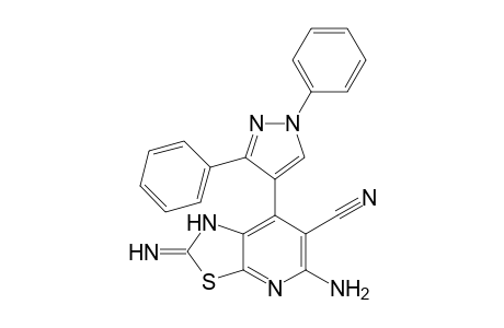 5-Amino-7-(1,3-diphenyl-1H-pyrazol-4-yl)-2-imino-1,2-dihydrothiazolo[5,4-b]pyridine-6-carbonitrile