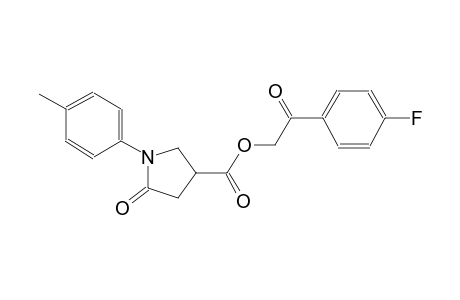 2-(4-fluorophenyl)-2-oxoethyl 1-(4-methylphenyl)-5-oxo-3-pyrrolidinecarboxylate